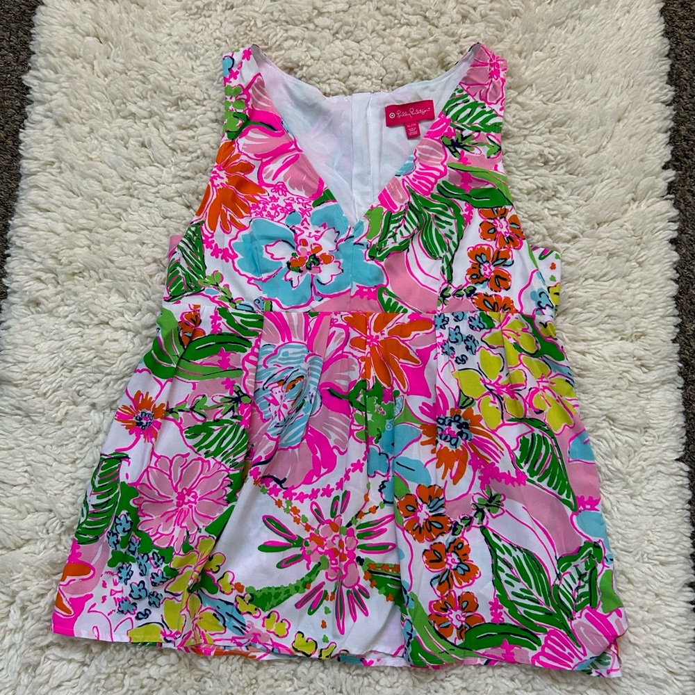Lilly Pulitzer for Target Girls Floral Tank Top in Pink, Green, Blue & Orange